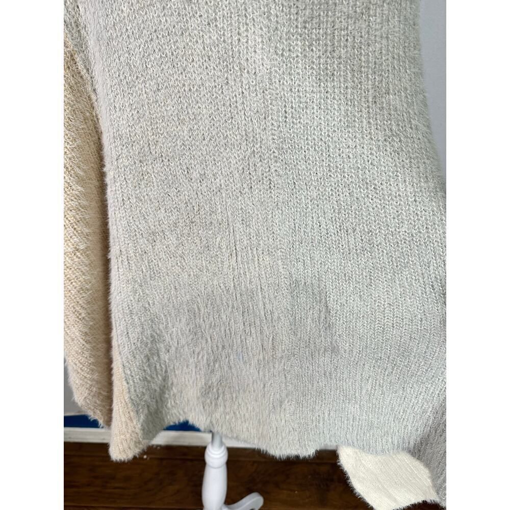 Saturday Sunday Open Front Cardigan Women's OS Beige Gray Asymmetrical Oversized - Picture 6 of 6